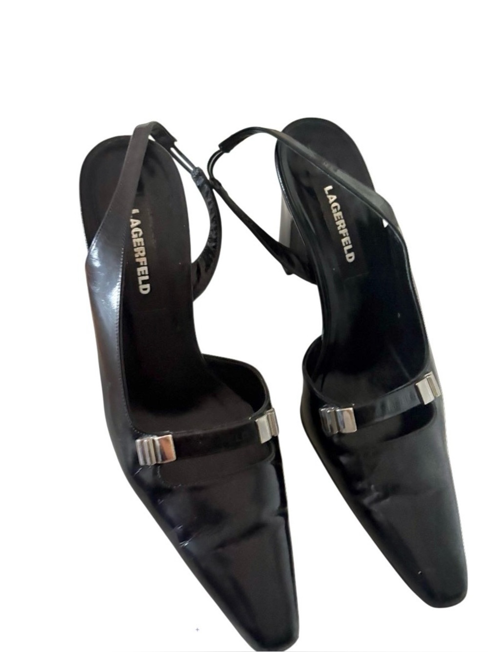 Karl Lagerfeld Slingback Pointed Toe Heels 6.5🖤✨
